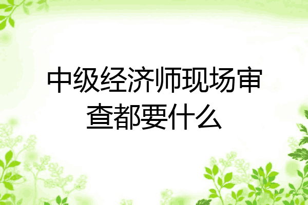 中级经济师现场审查都要什么
