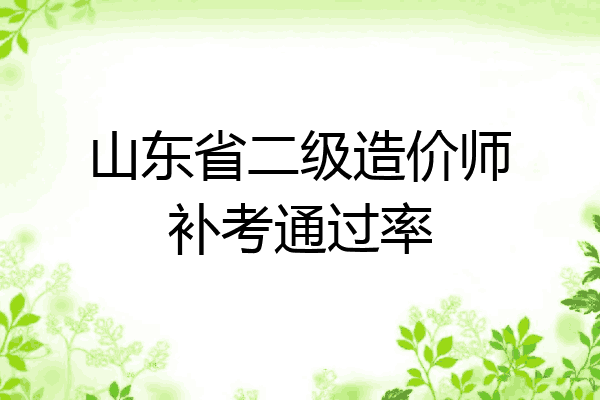 山东省二级造价师补考通过率