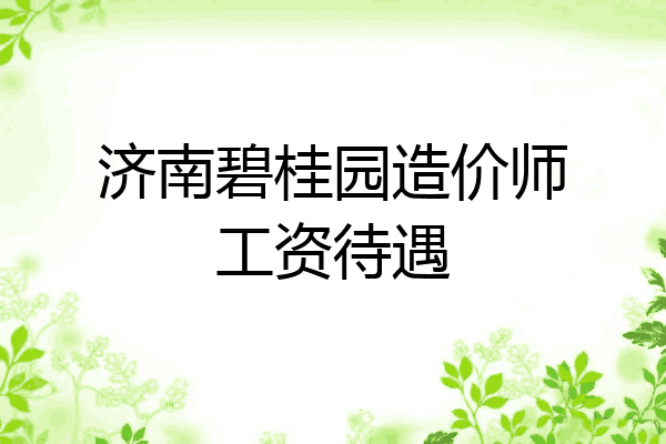 济南碧桂园造价师工资待遇