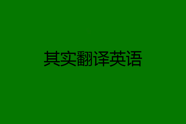 其实翻译英语