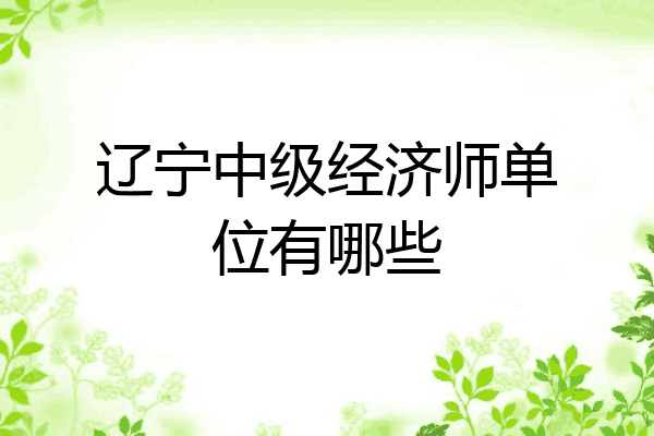 辽宁中级经济师单位有哪些