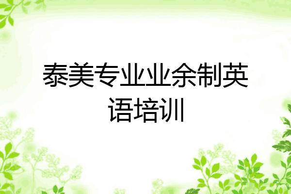 泰美专业业余制英语培训