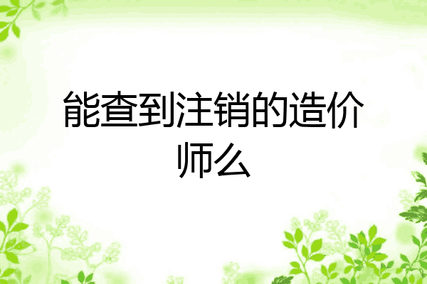 能查到注销的造价师么