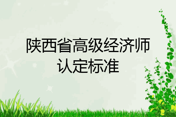 陕西省高级经济师认定标准