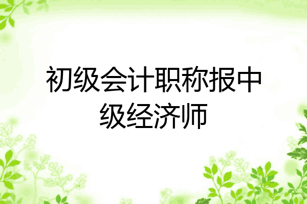 初级会计职称报中级经济师