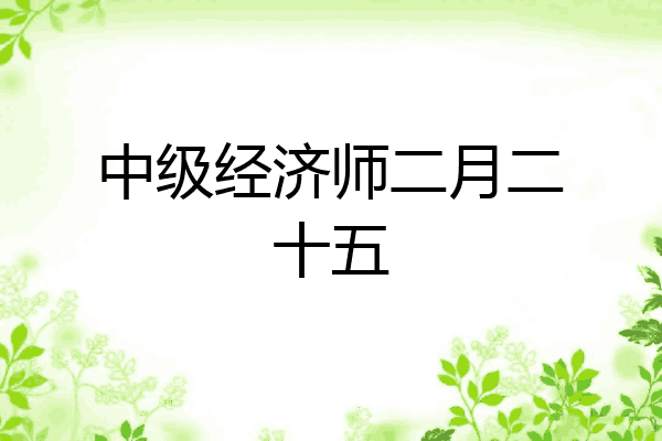 中级经济师二月二十五