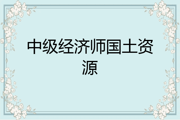 中级经济师国土资源