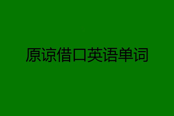 原谅借口英语单词
