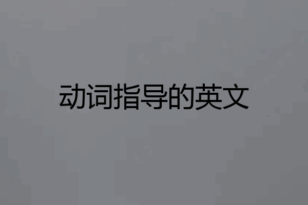 动词指导的英文