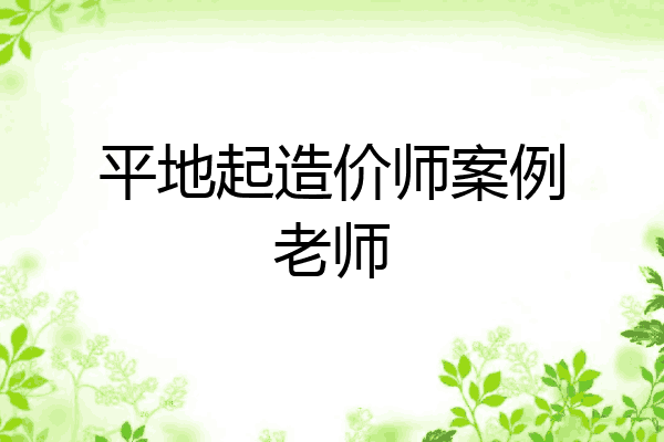 平地起造价师案例老师