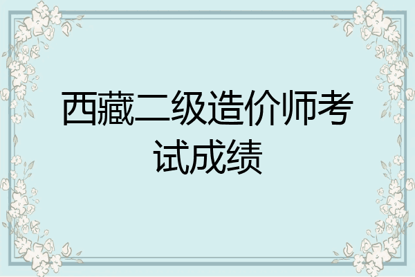 西藏二级造价师考试成绩