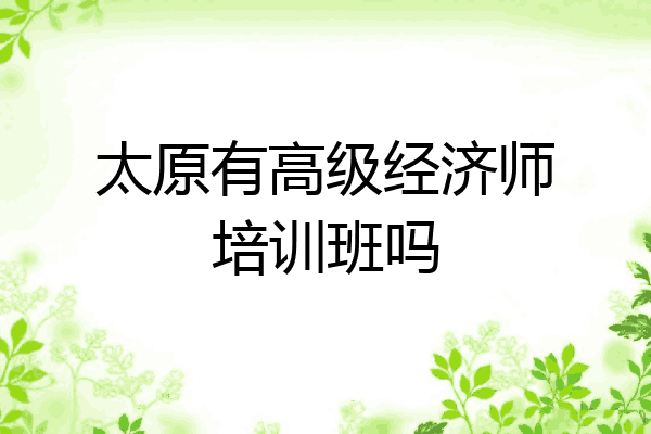 太原有高级经济师培训班吗