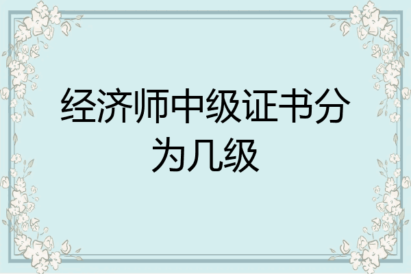经济师中级证书分为几级