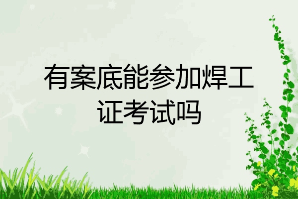 有案底能参加焊工证考试吗