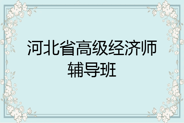河北省高级经济师辅导班