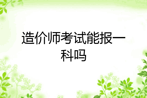 造价师考试能报一科吗