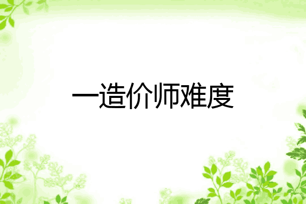 一造价师难度