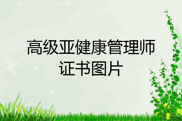 高级亚健康管理师证书图片