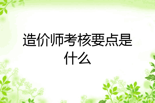 造价师考核要点是什么