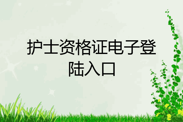 护士资格证电子登陆入口