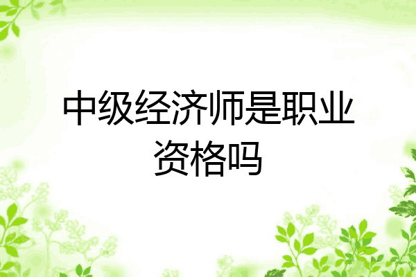 中级经济师是职业资格吗