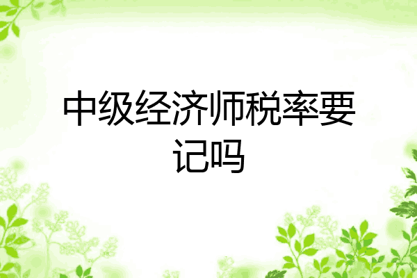 中级经济师税率要记吗