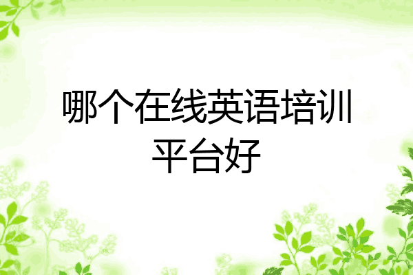 哪个在线英语培训平台好