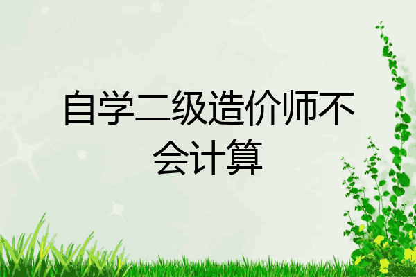 自学二级造价师不会计算
