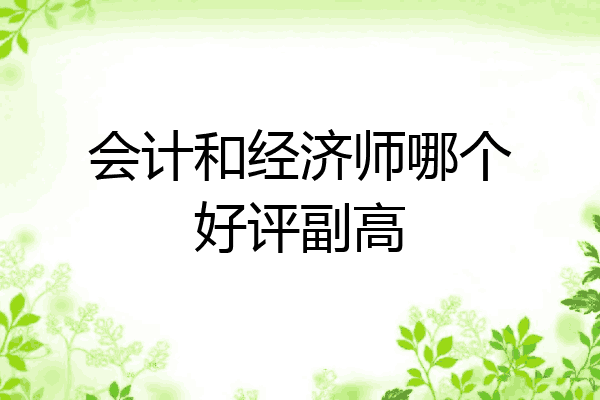 会计和经济师哪个好评副高