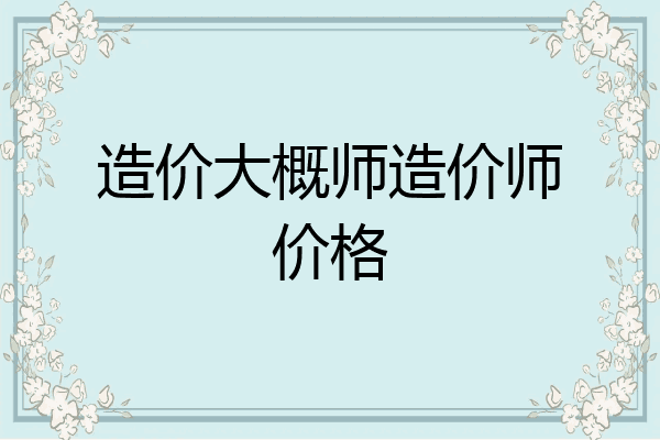 造价大概师造价师价格