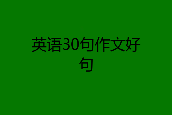 英语30句作文好句