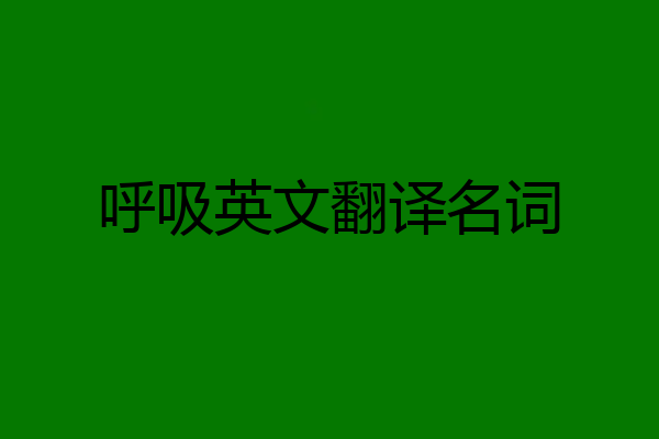 呼吸英文翻译名词