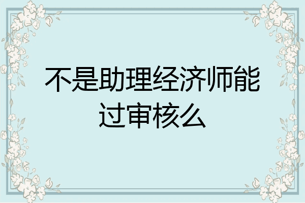 不是助理经济师能过审核么