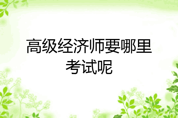 高级经济师要哪里考试呢