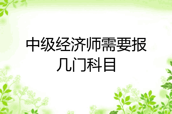 中级经济师需要报几门科目