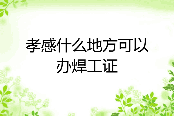 孝感什么地方可以办焊工证