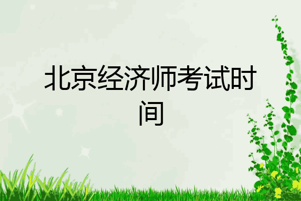 北京经济师考试时间