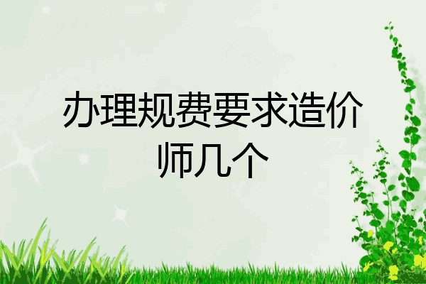 办理规费要求造价师几个