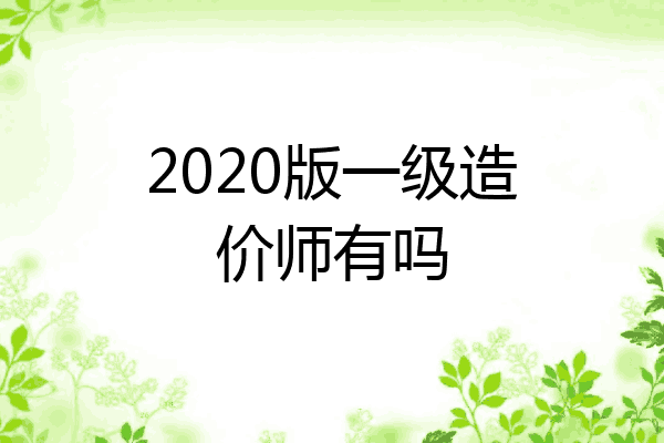 2020版一级造价师有吗