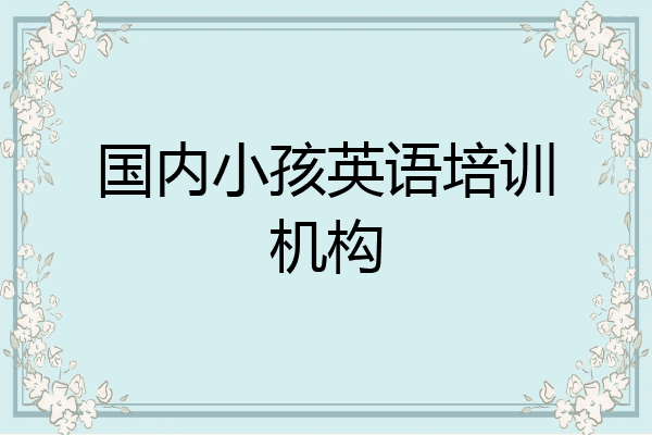 国内小孩英语培训机构