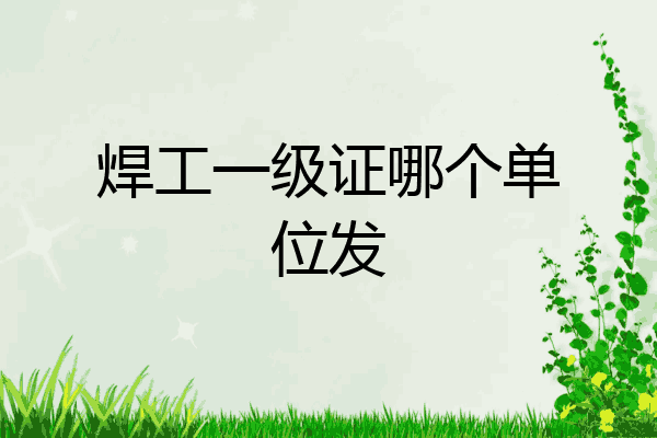 焊工一级证哪个单位发