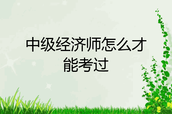 中级经济师怎么才能考过
