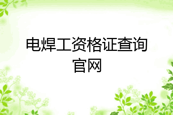 电焊工资格证查询官网