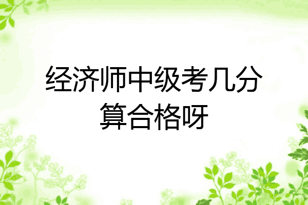 经济师中级考几分算合格呀