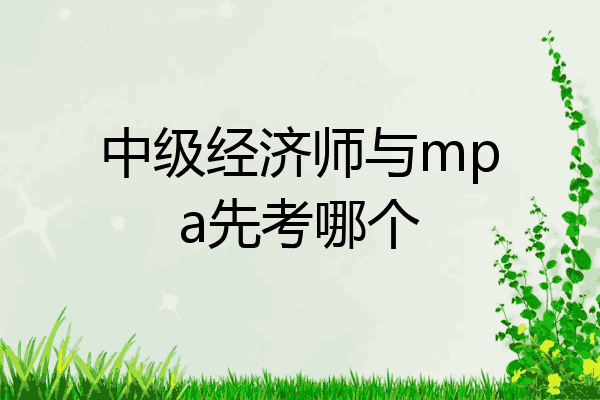 中级经济师与mpa先考哪个
