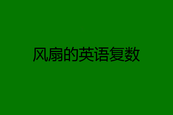 风扇的英语复数