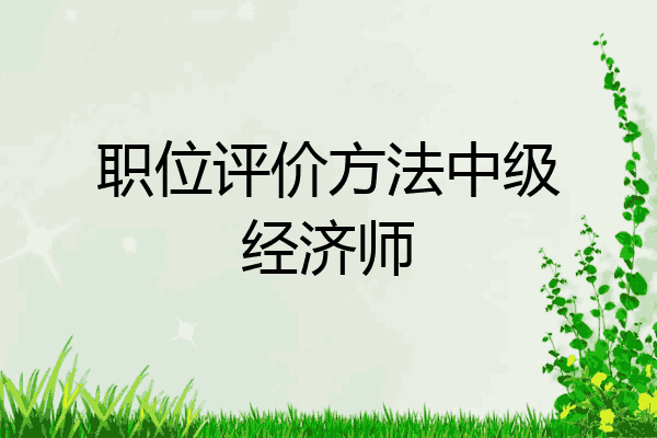 职位评价方法中级经济师