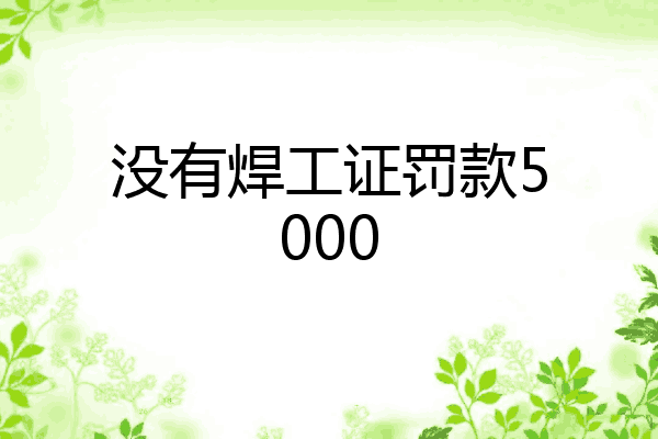 没有焊工证罚款5000