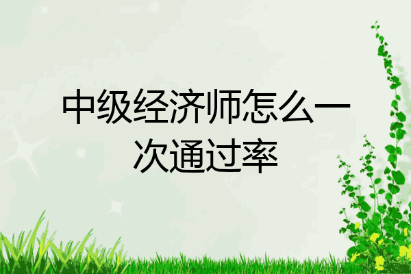 中级经济师怎么一次通过率