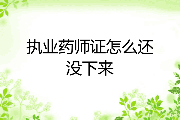 执业药师证怎么还没下来